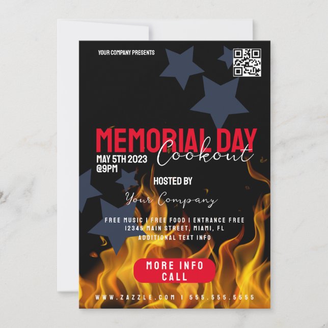 COOKOUT Memorial Day Event Patriotic Flyers Invitation (Front)