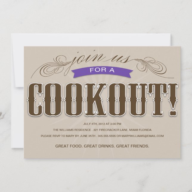 COOKOUT | SUMMER PARTY INVITATION (Front)