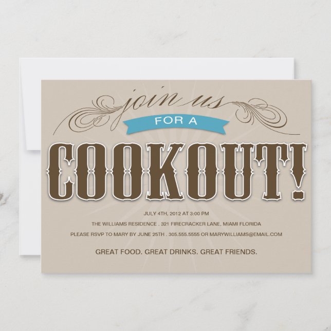 COOKOUT | SUMMER PARTY INVITATION (Front)