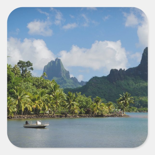 Cook's Bay, Moorea square sticker (Front)