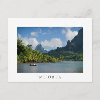 Cook's Bay, Moorea white text postcard
