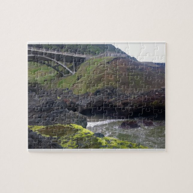 Cook's Chasm, Cape Perpetua, Oregon Jigsaw Puzzle (Horizontal)