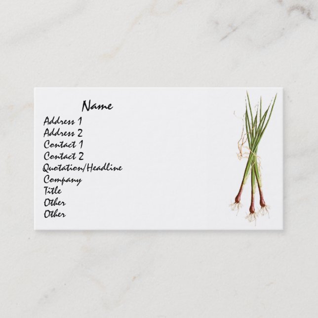 Cooks' Onions Business Card (Front)