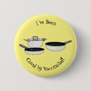 Cookware sets cartoon illustration 6 cm round badge