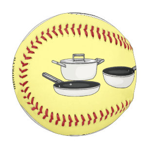 Cookware sets cartoon illustration baseball