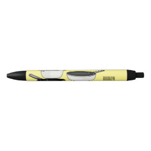 Cookware sets cartoon illustration black ink pen