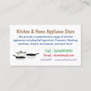 Cookware sets cartoon illustration business card