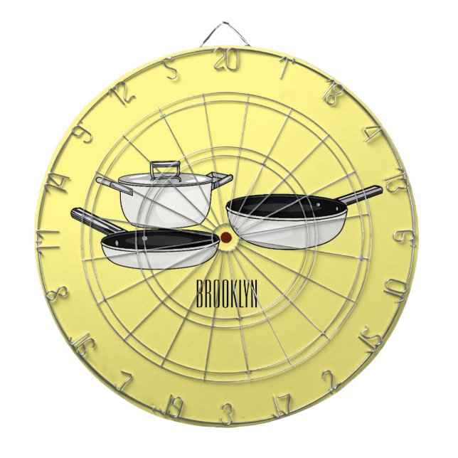 Cookware sets cartoon illustration dartboard (Front)