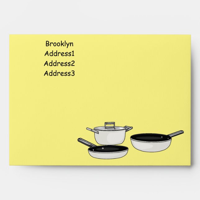 Cookware sets cartoon illustration envelope (Front)