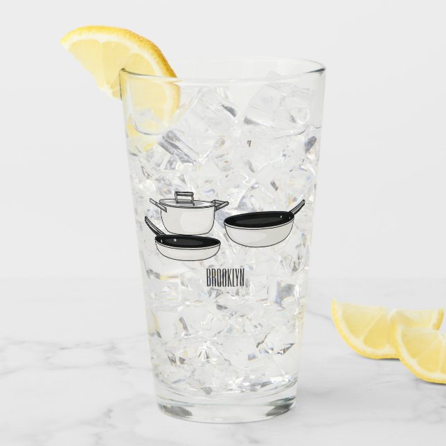 Cookware sets cartoon illustration glass (Front Ice)