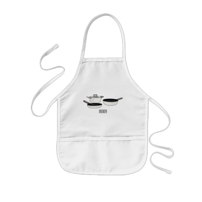 Cookware sets cartoon illustration kids apron (Front)