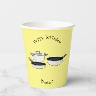 Cookware sets cartoon illustration paper cups