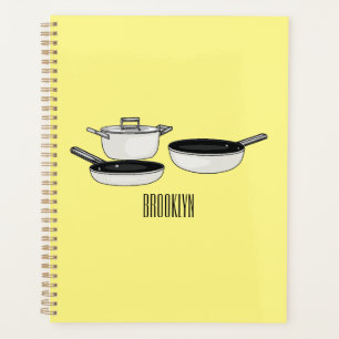 Cookware sets cartoon illustration planner