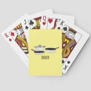 Cookware sets cartoon illustration playing cards
