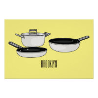 Cookware sets cartoon illustration