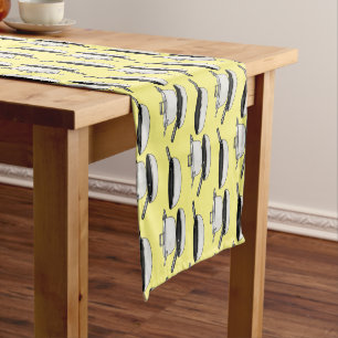 Cookware sets cartoon illustration short table runner