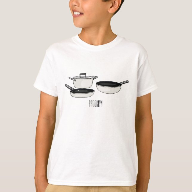 Cookware sets cartoon illustration T-Shirt (Front)