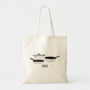 Cookware sets cartoon illustration tote bag