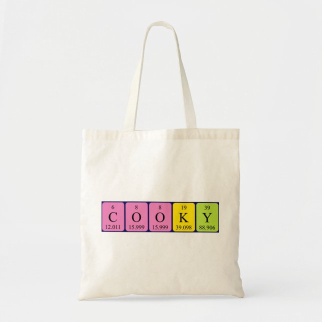 Cooky periodic table name tote bag (Front)