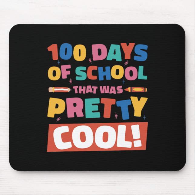 Cool 100 Days Of School 100th Day Students Boys Gi Mouse Pad (Front)
