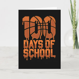 Cool 100 Days School Basketball Lover Classroom Card