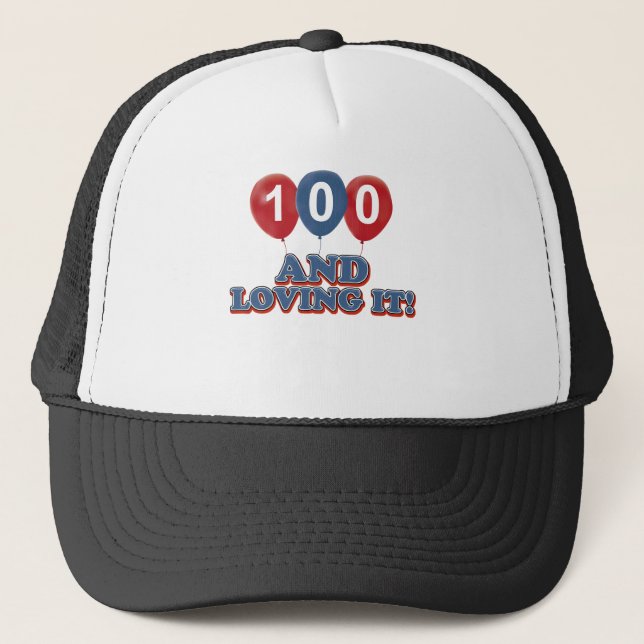 Cool 100 year old birthday designs trucker hat (Front)
