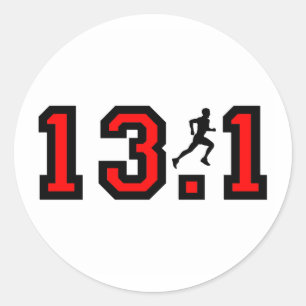 Cool 13.1 half marathon classic round sticker