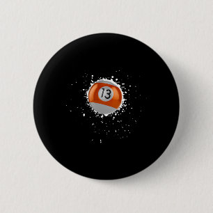 Cool 13-ball Thirteen Pool Billiards Paint Splatte 6 Cm Round Badge