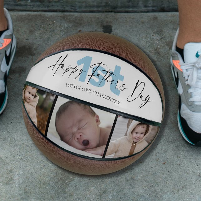 Cool 1st Fathers Day 3 Photo Collage  Basketball (Creator Uploaded)