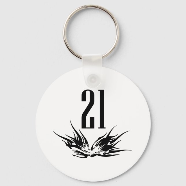 Cool 21st Birthday Gift Key Ring (Front)