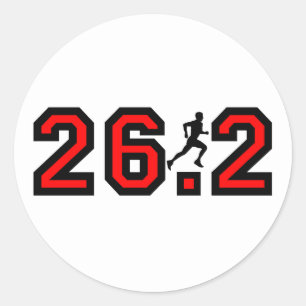 Cool 26.2 marathon classic round sticker