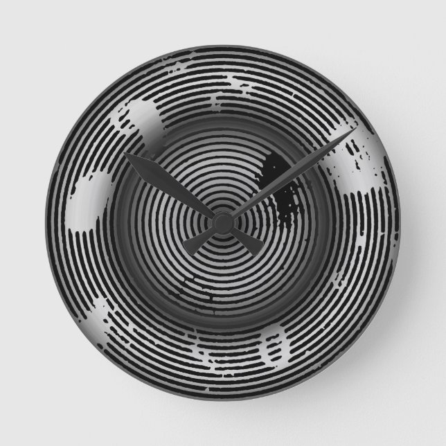 COOL 3-D Modern Abstract Art Round Clock (Front)