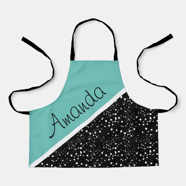 Cool 3 tone design personalised apron (Front)
