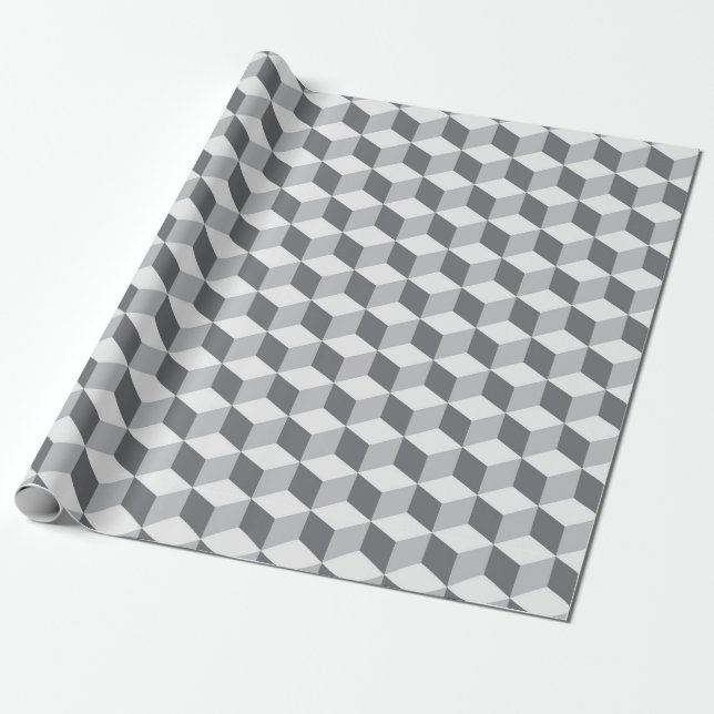 Cool 3D Effect Cubic Wrapping Paper (Unrolled)