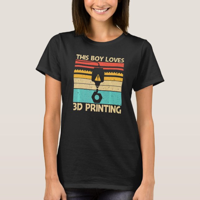 Cool 3D Print For Boys Men 3D Printer  Printing T-Shirt (Front)