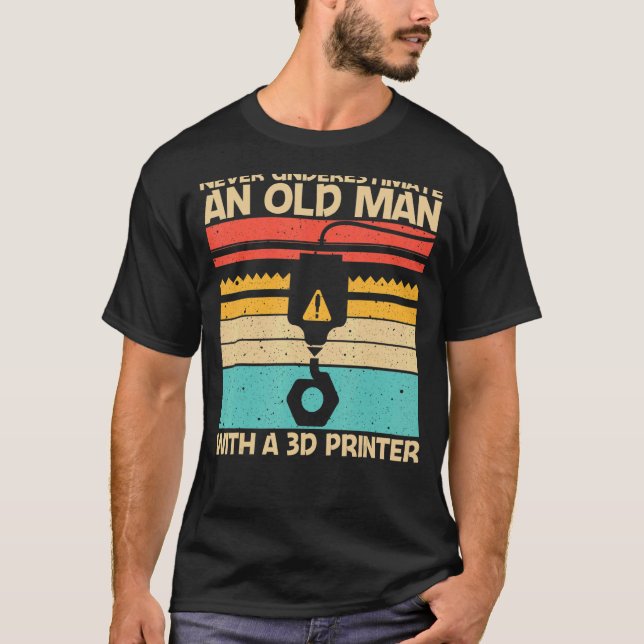 Cool 3D Print For Grandpa 3D Printer Printing T-Shirt (Front)