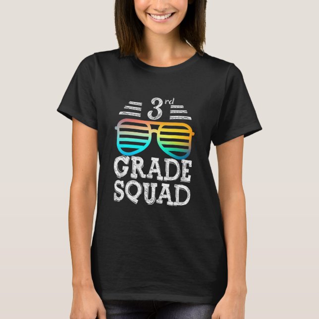 Cool 3rd Grade Squad Team Back To School Graduatio T-Shirt (Front)