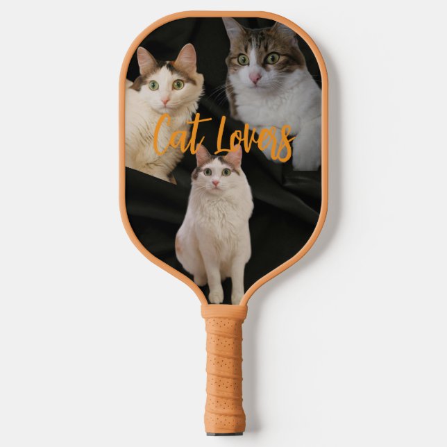 Cool 4 Large photos Your Custom Text Pickleball Paddle (Front)