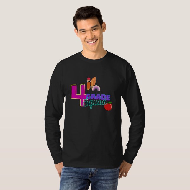 Cool 4th Grade school Squad Crew Team T-Shirt (Front Full)