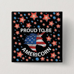 Cool 4th of July red, white and blue Americorn 15 Cm Square Badge