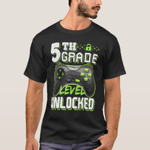 Cool 5th Grade Level Unlocked Back To School Video T-Shirt