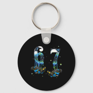 Cool 67 Six Seven Meme Soccer Footbyll Drip Boys K Key Ring