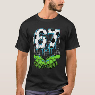 Cool 67 Soccer Number Fire Ice Sports Power Style T-Shirt