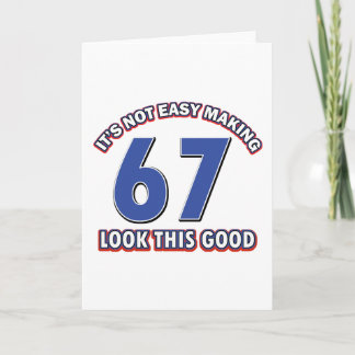 Cool 67 year birthday designs card