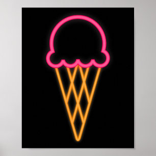 Cool 80s Eighties Ice Cream Costume Themed Retro P Poster