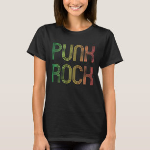 Cool 80s Retro Punk Rock in Reggae Flag Colours T-Shirt