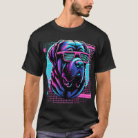 Cool 80s Retrowave 90s Vaporwave Mastiff dog