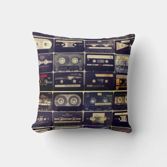 Cool 80s vintage cassette  cushion (Front)