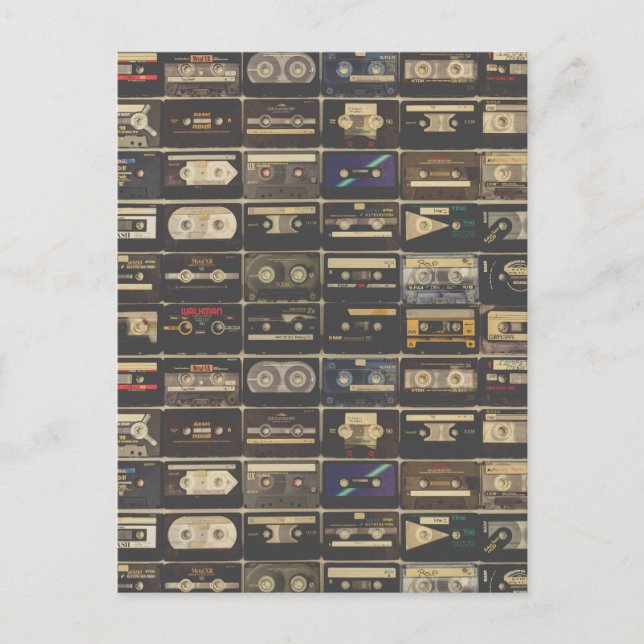 Cool 80s vintage cassette  postcard (Front)