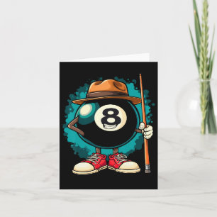Cool 8 Ball Character Funny Billiards Card
